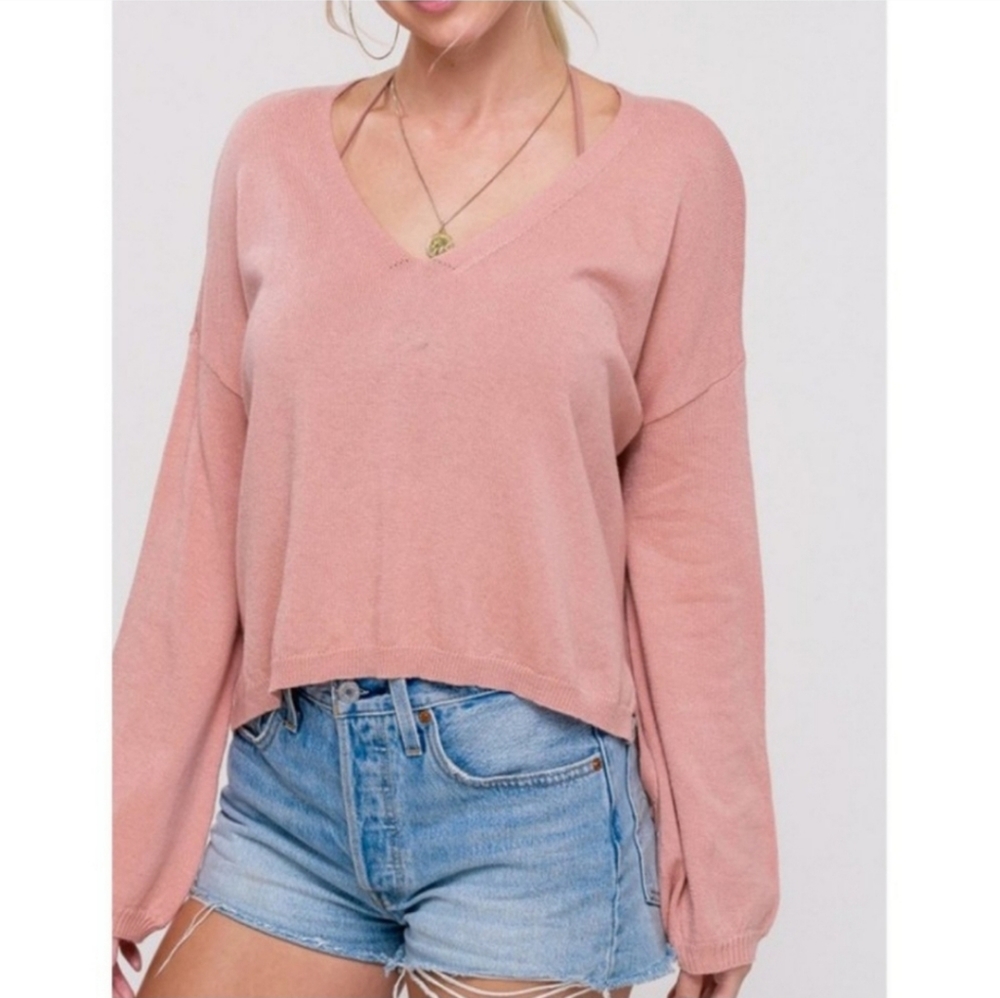 Soft and Cozy Wool Blend V-neck Pullover Light Weight Sweater